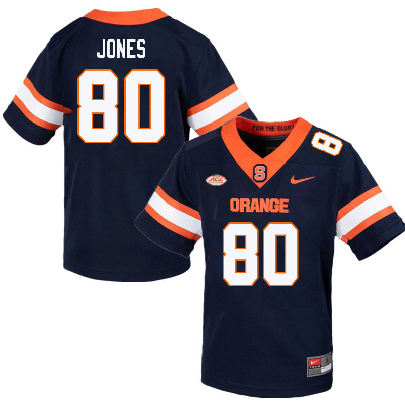 Men-Youth #80 Isaiah Jones Syracuse Orange 2023 College Football Jerseys Stitched-Navy